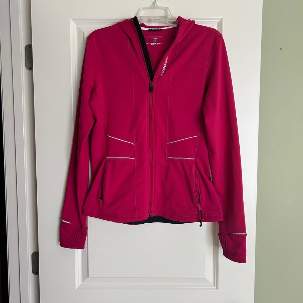 Pink Athletic Brooks Slim Fitting Zip Up Jacket
